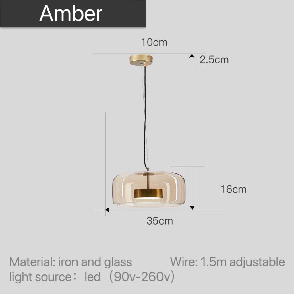 Moroccan Amber Modern Nordic Pendant Light - Amber / 35 cm (13.8’’ inches)