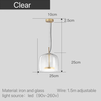 Moroccan Amber Modern Nordic Pendant Light - Clear / 25 cm (9.8’’ inches)
