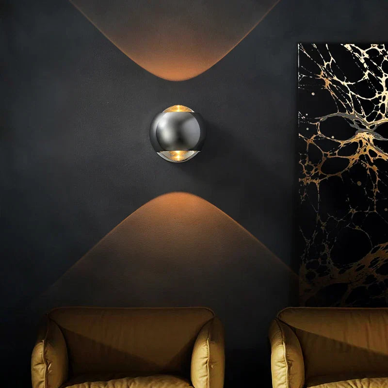 Moroccan Modern Black Brass LED Wall Lamp