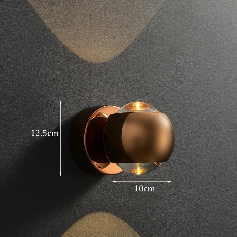 Moroccan Modern Black Brass LED Wall Lamp - Rose Gold