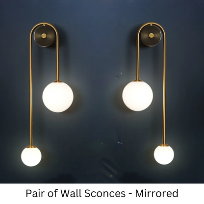 Moroccan Rewritten title: Traditional Gold Wall Sconces - Pair of Wall Sconces / 2 Glass Shades