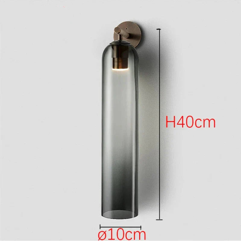 Moroccan Title: Sleek Glass Wall Sconce - Gray / Gold