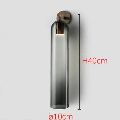 Moroccan Title: Sleek Glass Wall Sconce - Gray / Gold
