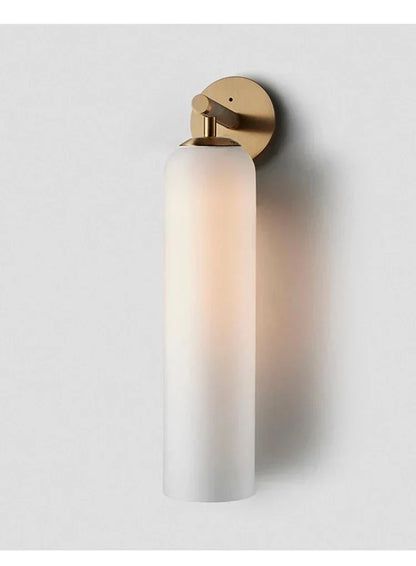 Moroccan Title: Sleek Glass Wall Sconce - Milk White / Gold