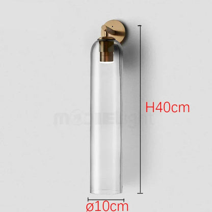 Moroccan Title: Sleek Glass Wall Sconce - Clear / Gold