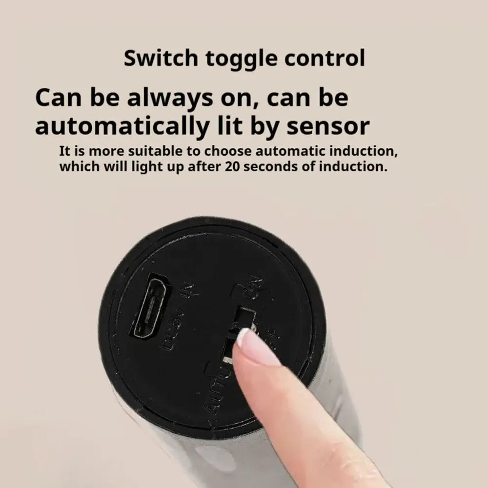 Decorbites™ motion sensor battery operated black wall lamp with sensor-activated light and toggle switch