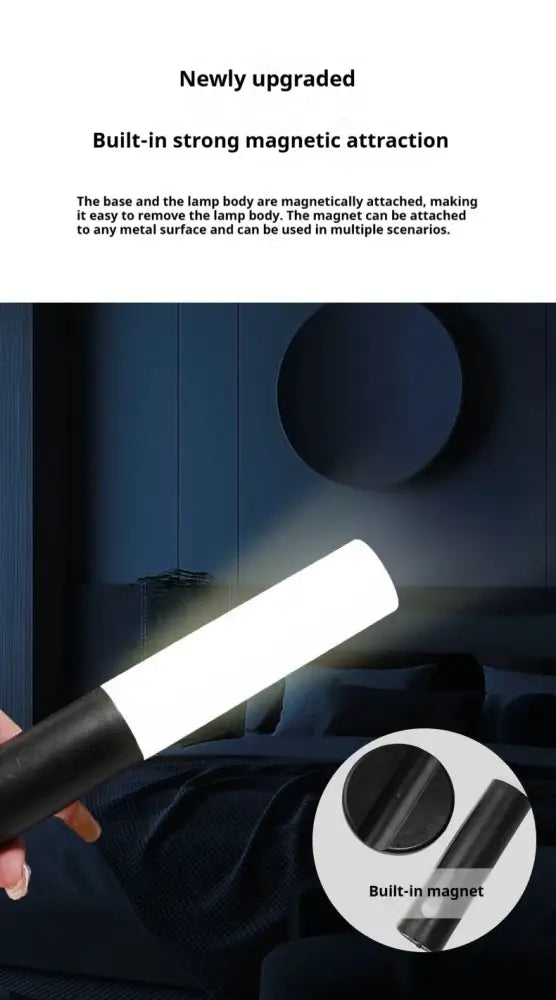 Decorbites motion sensor battery operated black wall lamp with magnetic rechargeable led light for convenient use