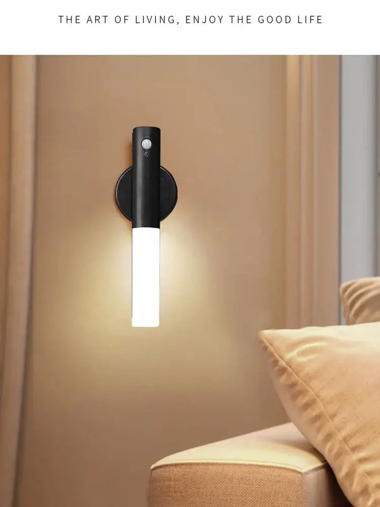 Decorbites motion sensor battery operated black wall lamp with motion sensor for efficient lighting control