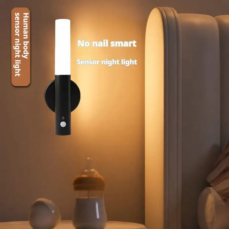 Decorbites motion sensor battery operated black and white sensor night light wall lamp for hands-free lighting