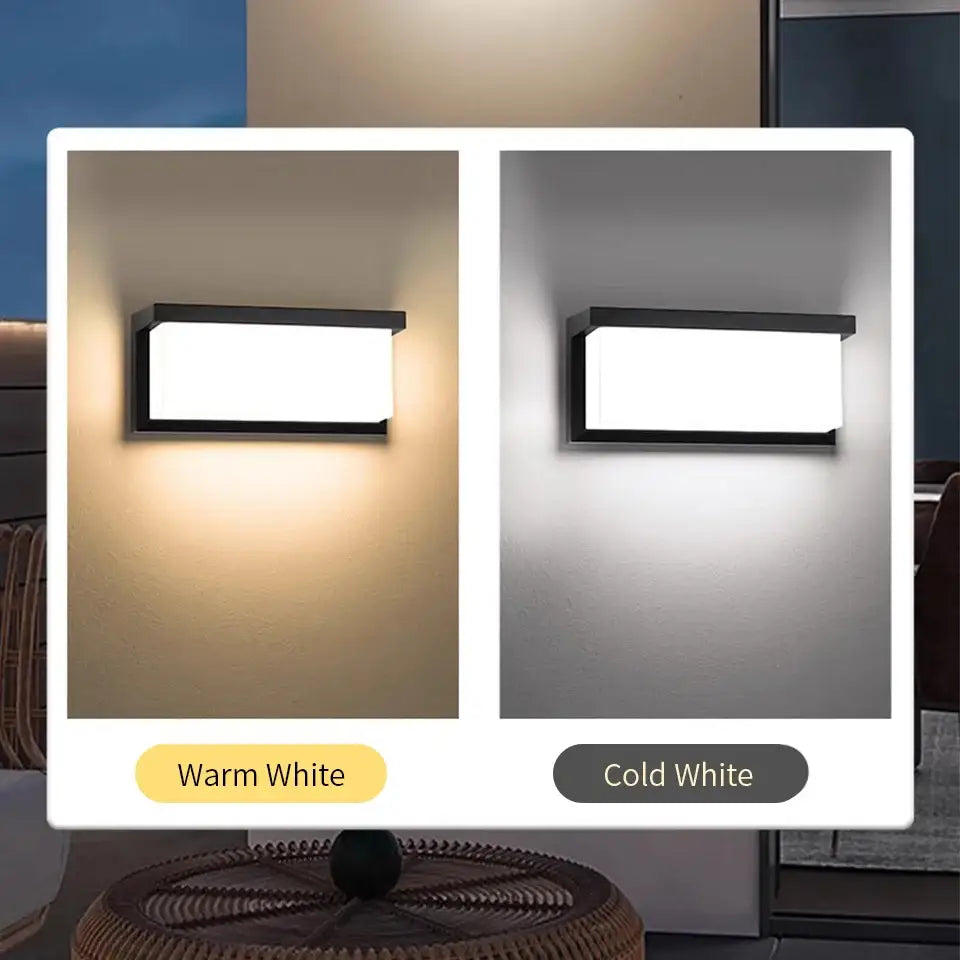 DecorBites™ modern outdoor wall light with sleek black frame frosted glass panel motion sensor waterproof design