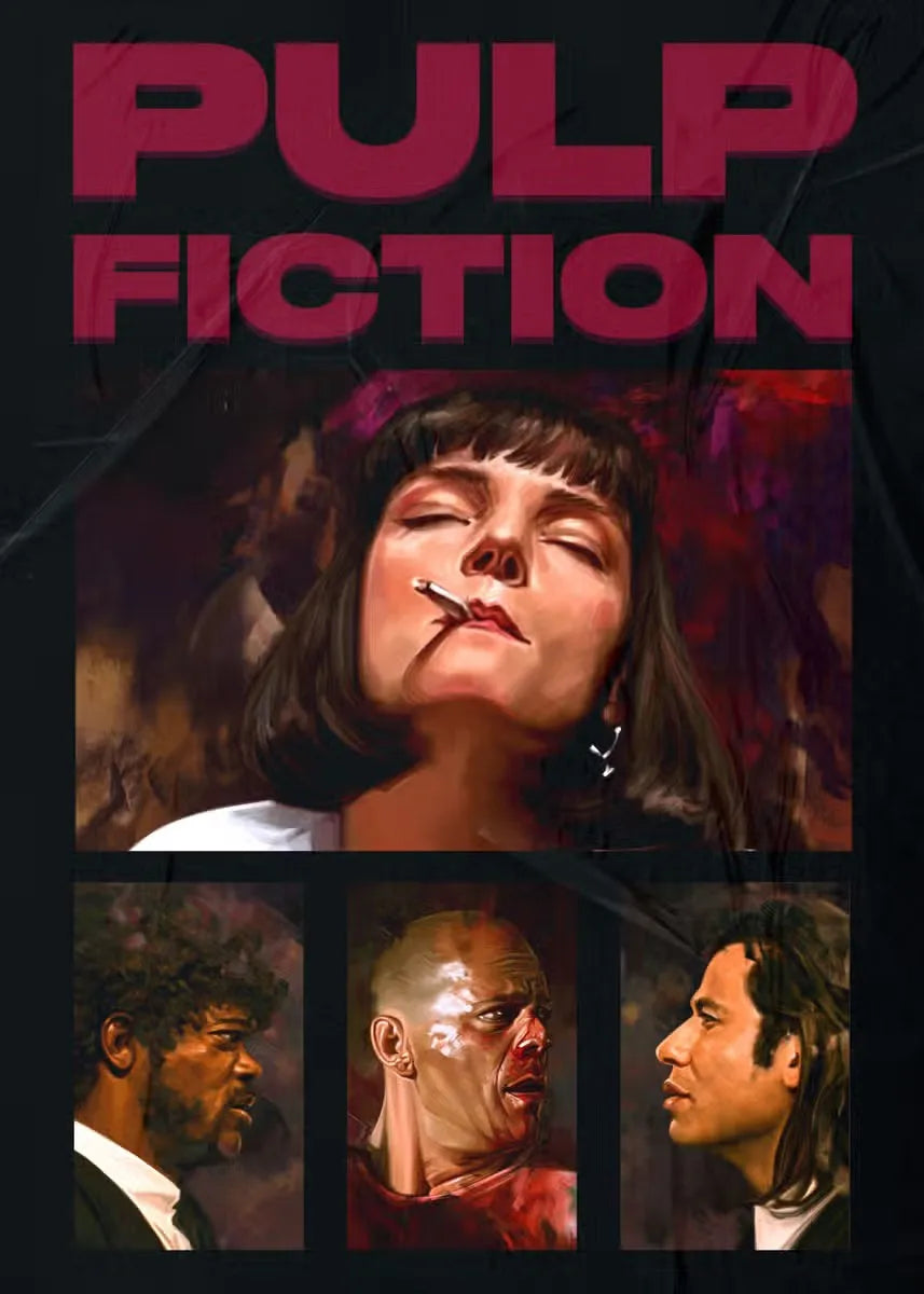 Movie Pulp Fiction Canvas Wall Art - Brown / 50x70cm No Frame - Posters