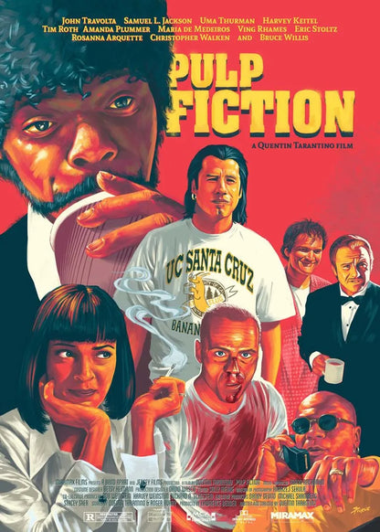 Movie Pulp Fiction Canvas Wall Art - WHITE / 20x30cm No Frame - Posters