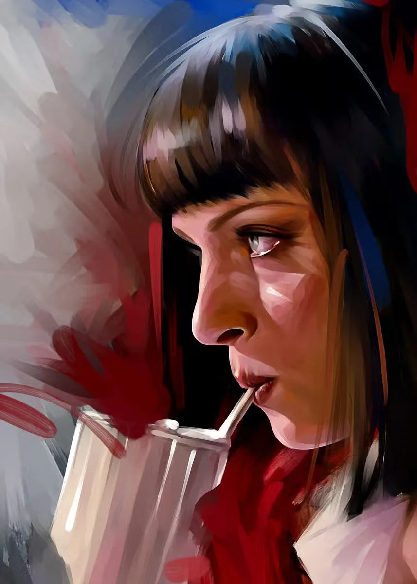 Movie Pulp Fiction Canvas Wall Art - DARK GRAY / 20x30cm No Frame - Posters