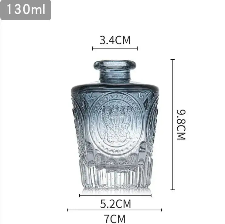 Decorbites™ multicolor european glass vase decoration with clear glass perfume bottle design and 2cm opening flower pot