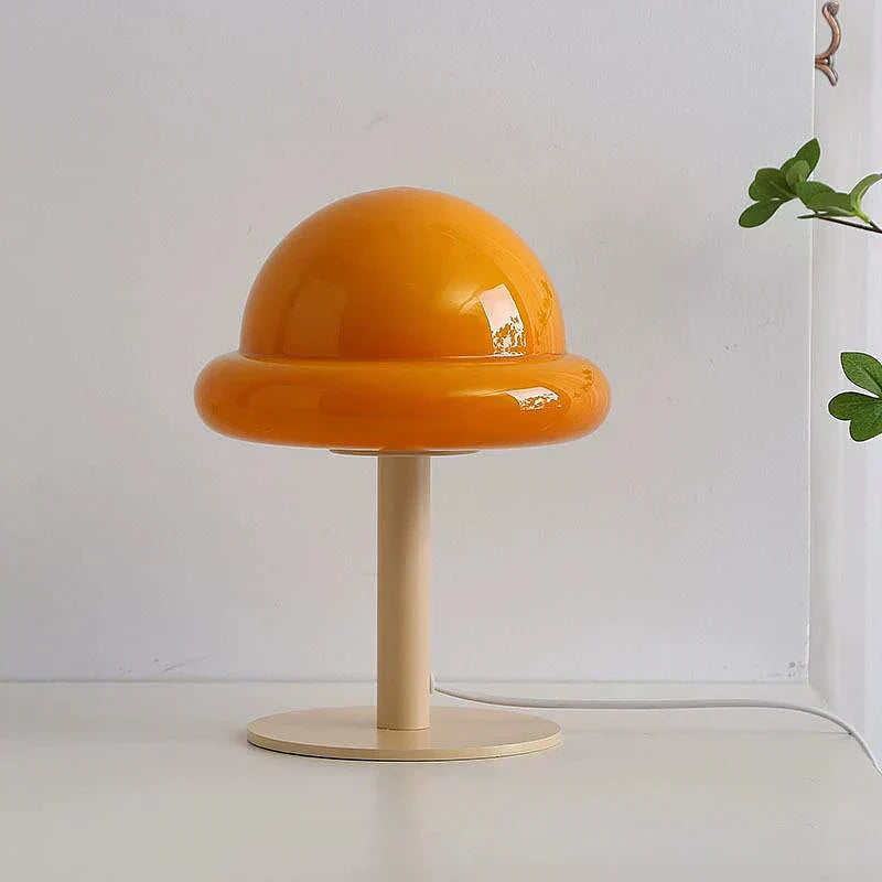 Mushroom Table Lamp Bauhaus Furniture - Wood Orange