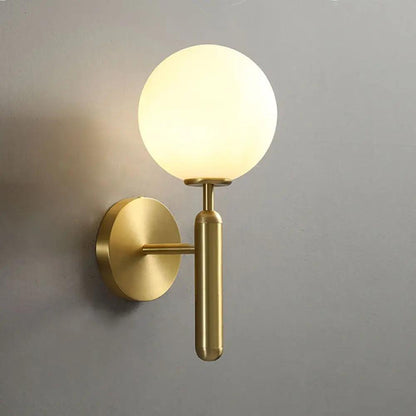 Mynte - Luxury Wall Sconce - Gold with Milk Glass