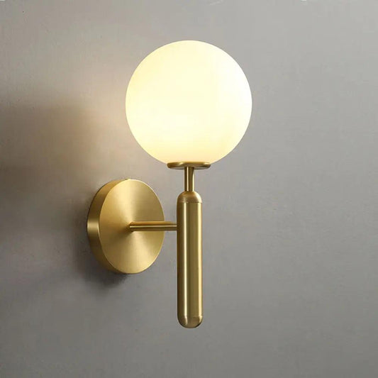 Mynte - Luxury Wall Sconce - Gold with Milk Glass