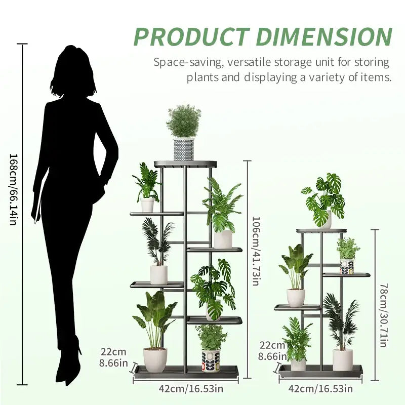 Modern black metal iron plant stand holder by decorbites with multiple shelves and a sleek minimalist design