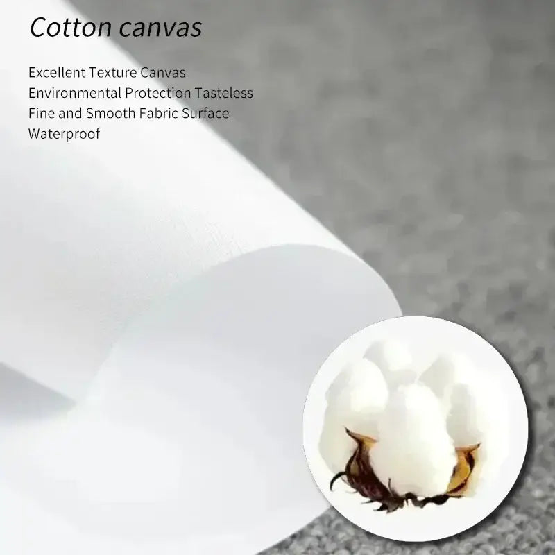 White cotton canvas with fine smooth texture and waterproof qualities for DecorBites™ neon video game posters