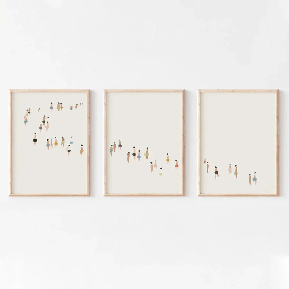Neutral Canvas Triptych Wall Art Set - Posters