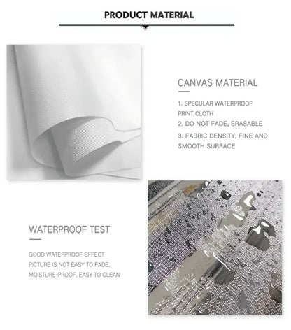 Decorbites™ neutral canvas triptych wall art set features smooth, fine textured waterproof print cloth material