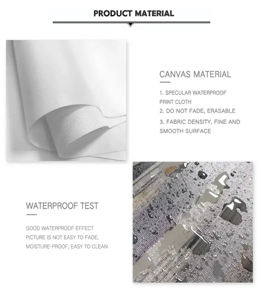 Decorbites™ neutral canvas triptych wall art set features smooth, fine textured waterproof print cloth material