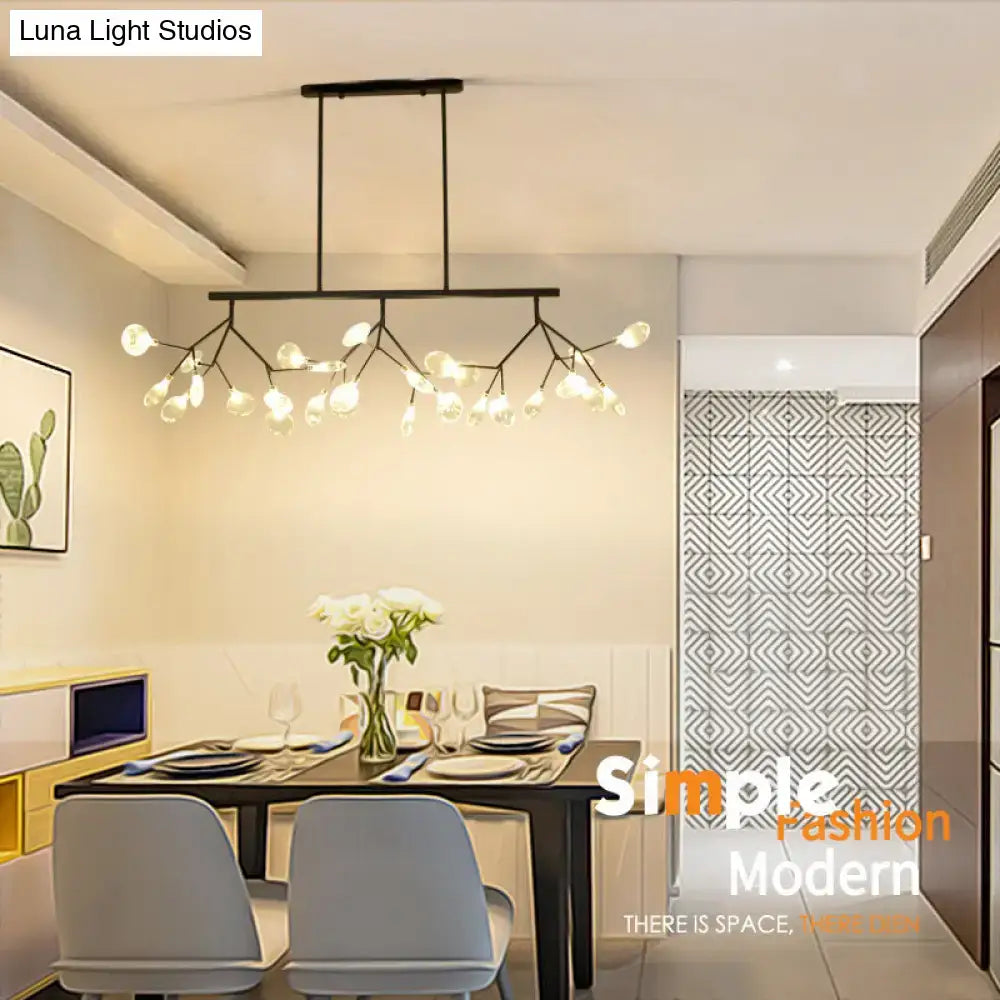 Modern black metal ceiling light with branching arms and frosted glass globes decorbites nordic tree branch glass pendant