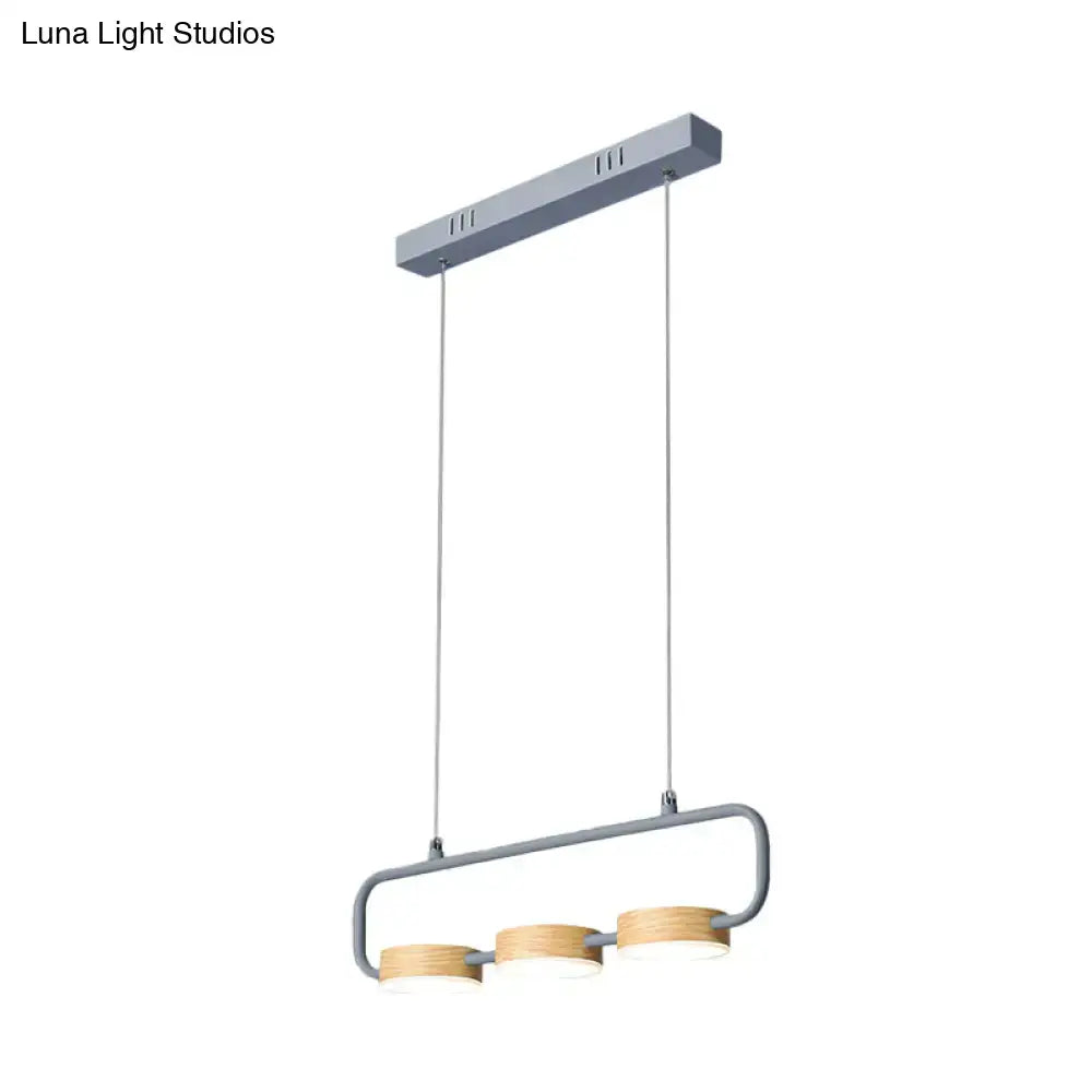 DecorBites Nordic 3-light hanging pendant with metal frame and wooden shades adds modern touch to kitchen island lighting