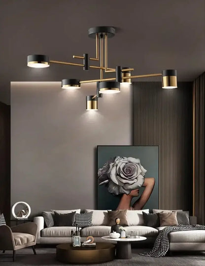 Modern black and gold cylindrical pendant light from decorbites nordic black gold collection for living room decor
