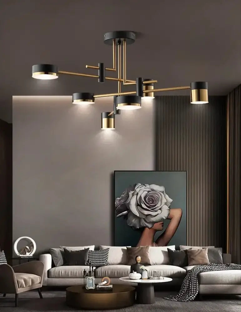 Modern black and gold cylindrical pendant light from decorbites nordic black gold collection for living room decor