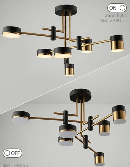 Modern black and brass geometric decorbites™ nordic black gold pendant light for living room with warm bulbs