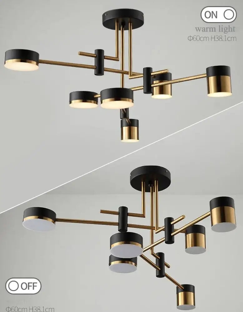 Modern black and brass geometric decorbites™ nordic black gold pendant light for living room with warm bulbs