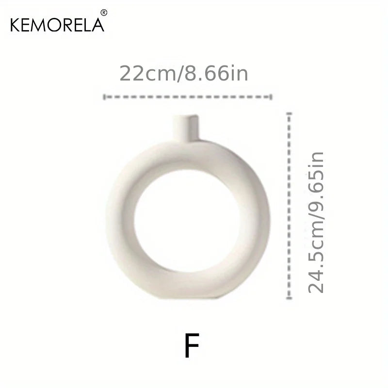 Nordic Ceramic Donut Vase - Home Decor Accent - as photo shows 5 - Vase