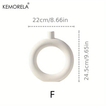 Nordic Ceramic Donut Vase - Home Decor Accent - as photo shows 5 - Vase