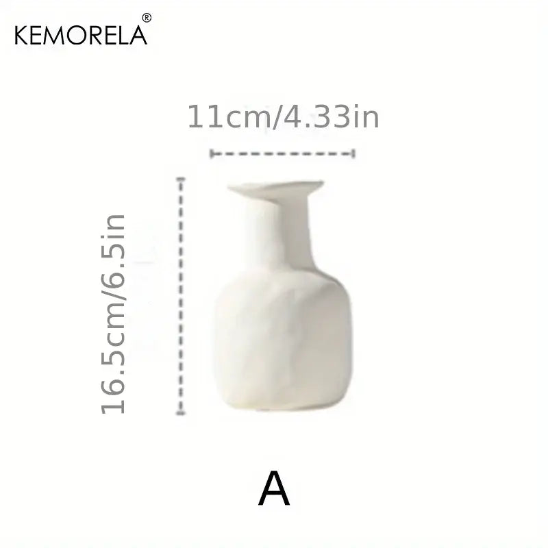 Minimalist white nordic ceramic vase with subtle textured surface and slender neck from decorbites™ nordic ceramic donut vase