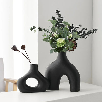 Nordic Ceramic Flower Vase Home Decor - Vase