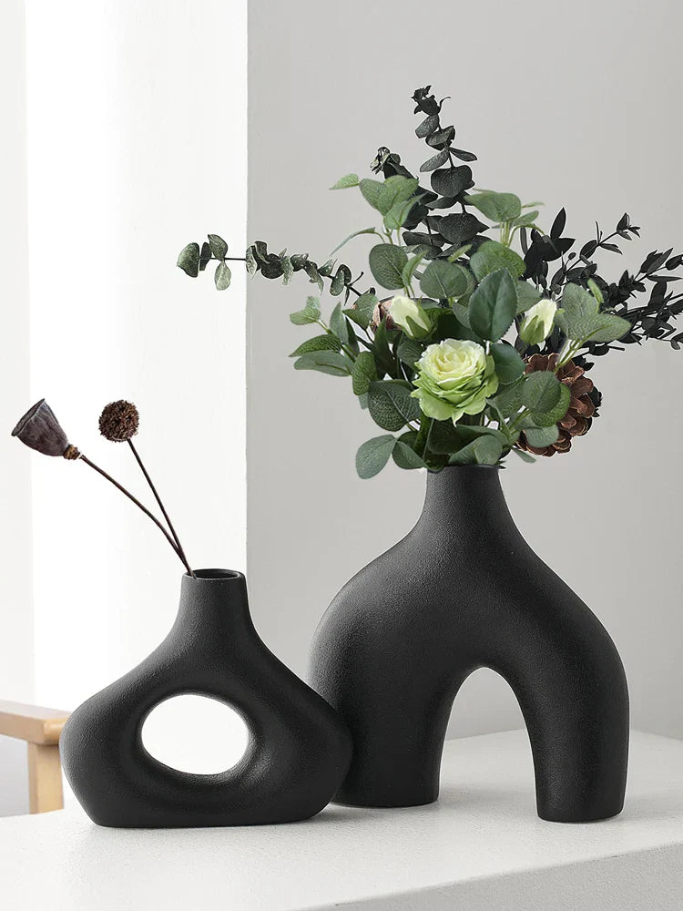 Nordic Ceramic Flower Vase Home Decor - Vase