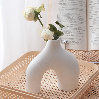 Nordic Ceramic Flower Vase Home Decor - Vase