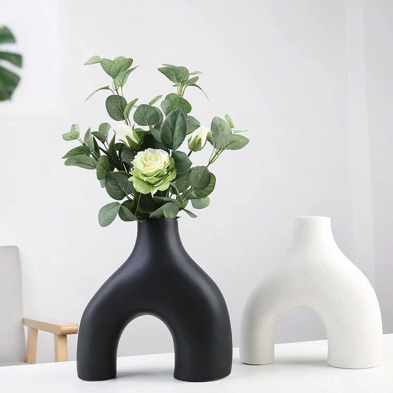 Nordic Ceramic Flower Vase Home Decor - Vase