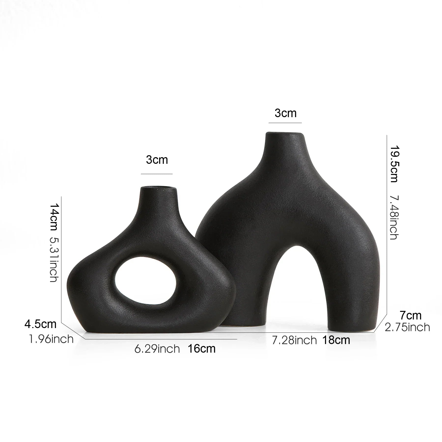 Nordic Ceramic Flower Vase Home Decor - vase 2pcs - Vase