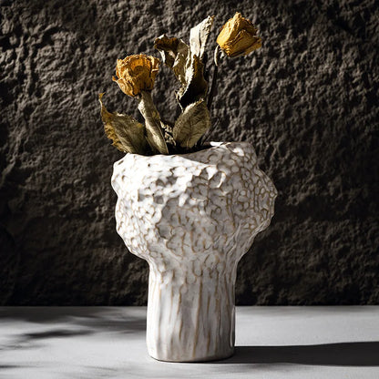 Nordic Ceramic Vase with Pampas Grass - Vase
