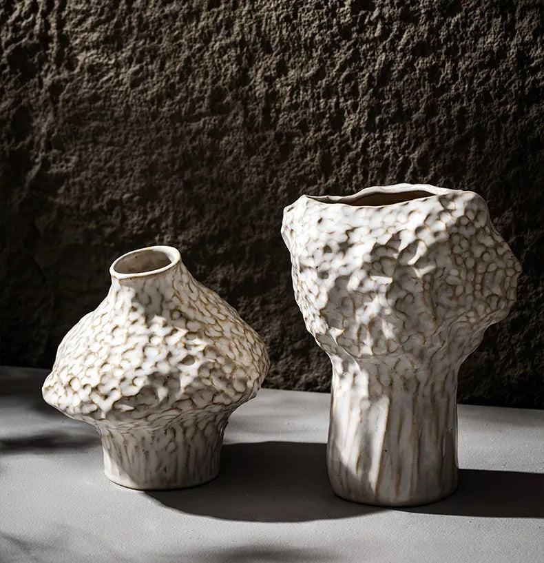 DecorBites™ Nordic Ceramic Vase with Pampas Grass