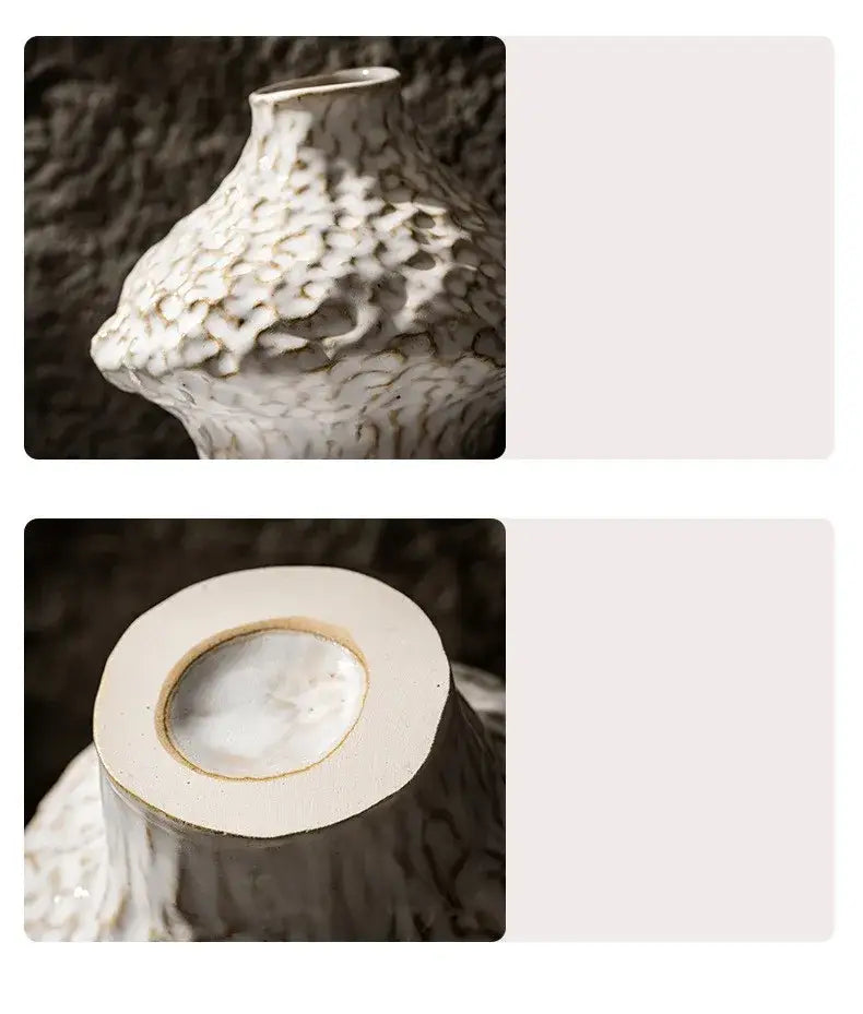 Nordic Ceramic Vase with Pampas Grass - Vase