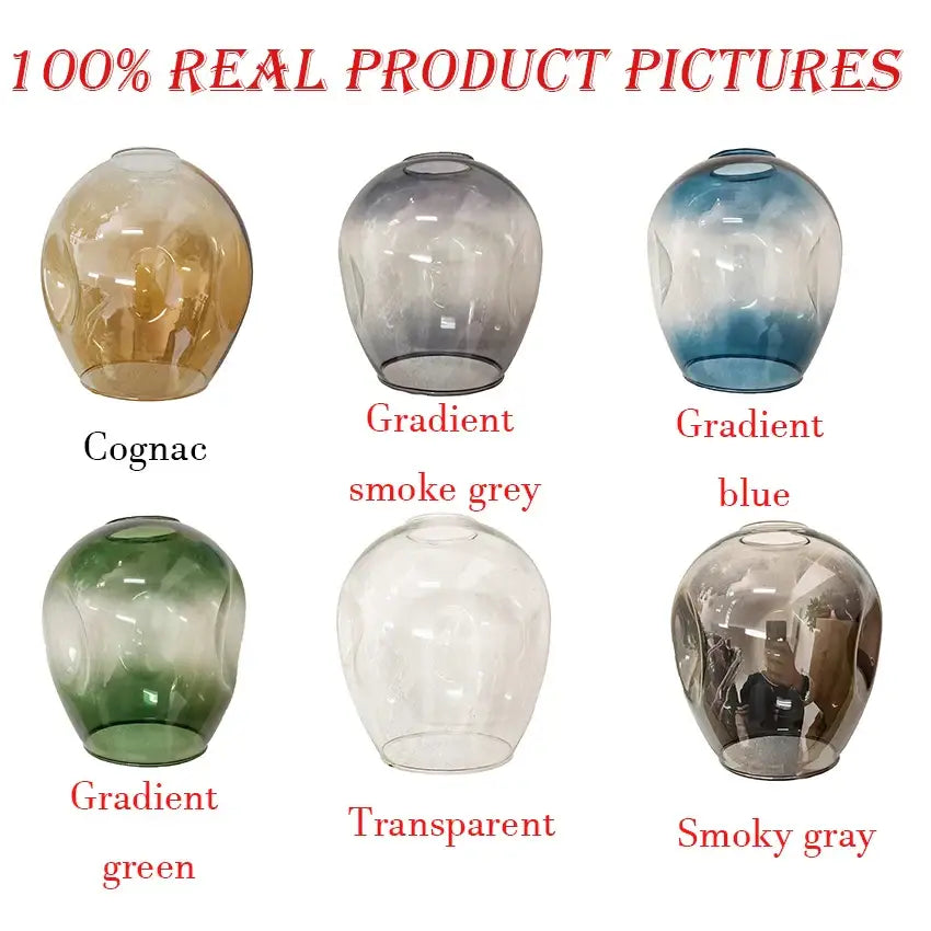 Clear glass lamp shades in gradient colors for decorbites™ nordic chandelier hanging light fixture in living room