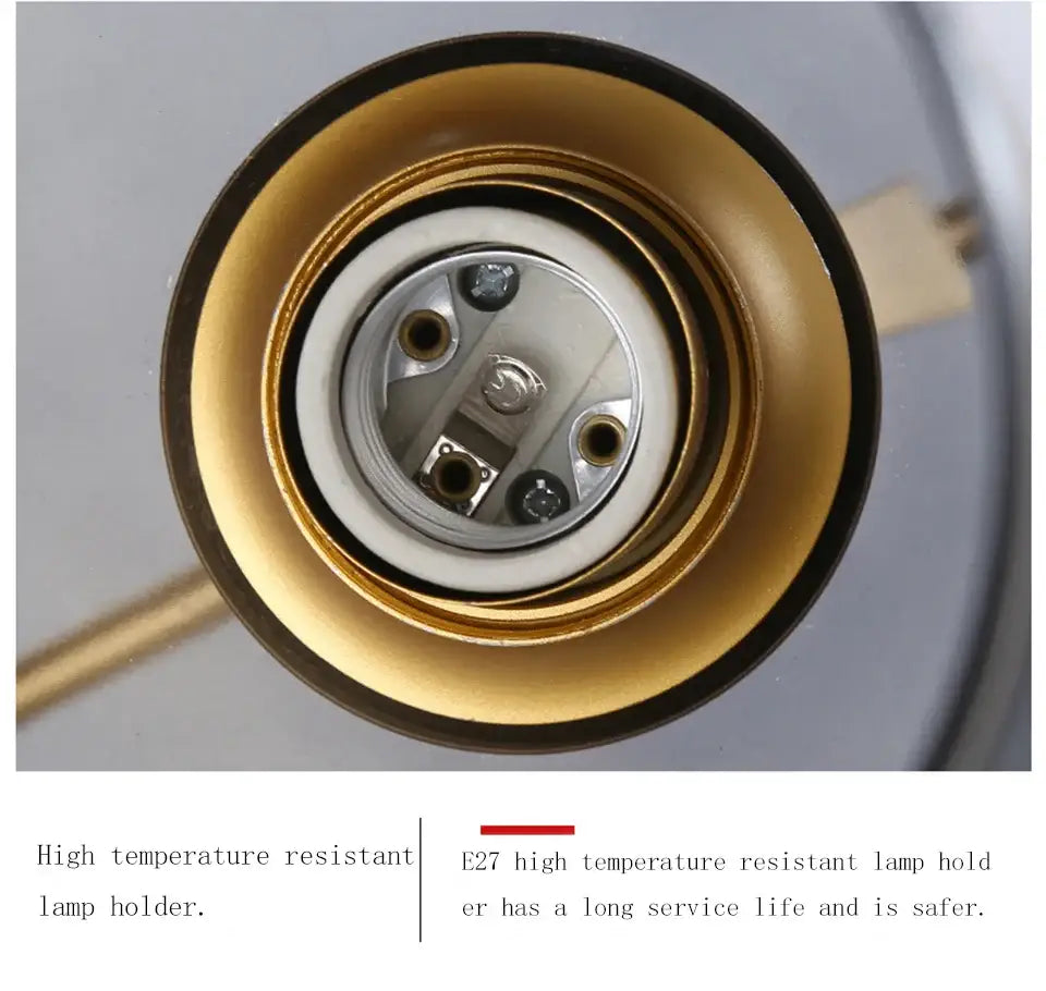 Gold-colored e27 lamp holder with ceramic base and metal contacts for decorbites™ nordic chandelier living room hanging light fixture