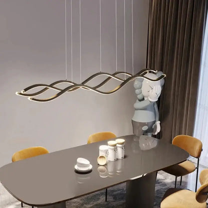 Decorbites™ nordic chandeliers dining room light fixture with modern gold-toned wave-shaped led pendant design