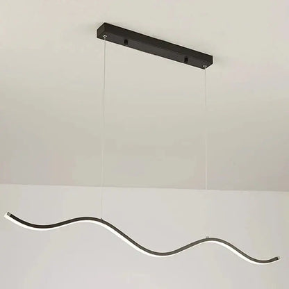 Decorbites™ nordic chandeliers modern black and white wavy led pendant lights for sleek dining room decor