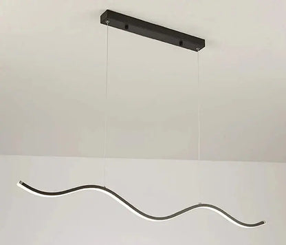 Modern black and white wavy led pendant light with minimalist design for dining room lighting nordic chandeliers by decorbites