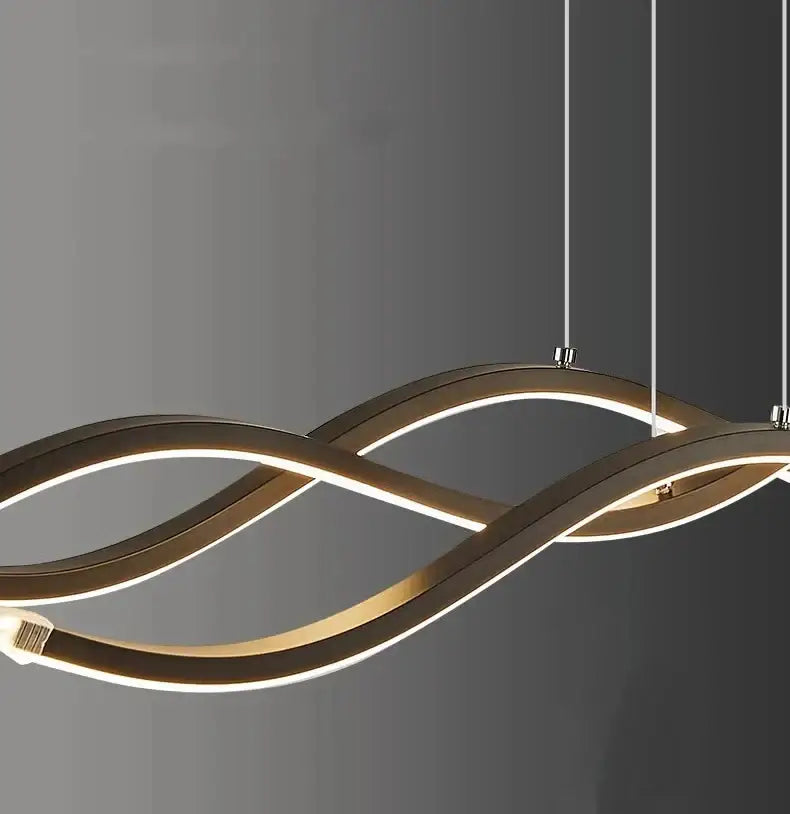 DecorBites™ nordic chandeliers gold-toned pendant lights with sleek wave design for modern dining room lighting