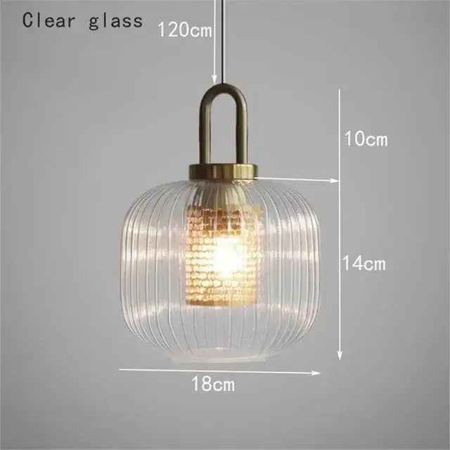 Decorbites™ nordic deer head wall lamp with clear glass pendant light featuring vertical ridges and brass metal top